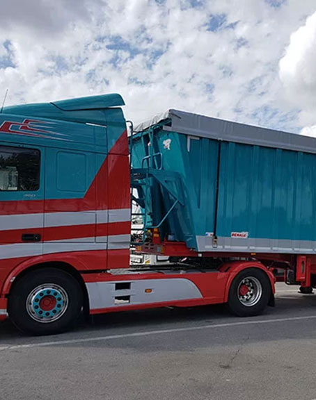Transport benne grand volume